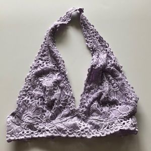 Lavender Halter Lace Bralette